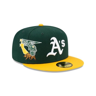Oakland Athletics Gorra | New Era MLB City Patch 59fifty Fitted Cap Mexico - Verdes